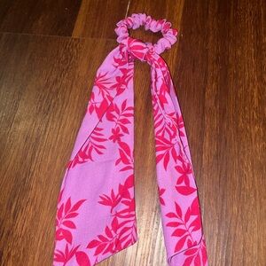 Pink Floral Scarf Scrunchie